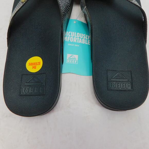 Reef Cushion Court Women's Snake Print Black Sassy Flip Flops Size 8 New - Picture 8 of 9